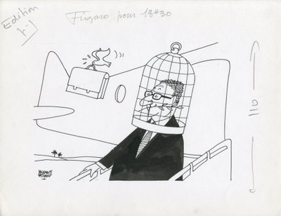 Le Figaro, satira in B/N da Jacques Faizant