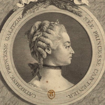 Ritratto della Contessa Ekaterina Dmitrievna Golitsyna, nata Cantemir da Jacques Firmin Beauvarlet
