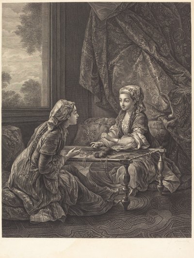 La Confidenza da Jacques Firmin Beauvarlet after Carle Van Loo