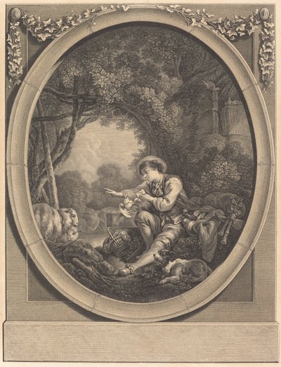 La partenza del corriere da Jacques Firmin Beauvarlet after François Boucher
