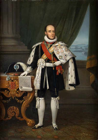 Infante Luigi, Duca di Porto, futuro re Luigi I di Portogallo, prima del 1860 da Jacques Francois Carabain