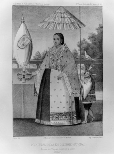 Principessa Inca, costume nazionale, 1852 da Jacques Francois Gauderique Llanta