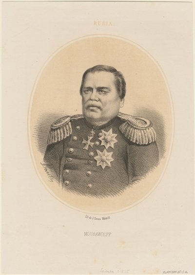 Ritratto del Conte Nikolay Muravyov-Amursky 1809-1881, 1865 da Jacques Francois Gauderique Llanta