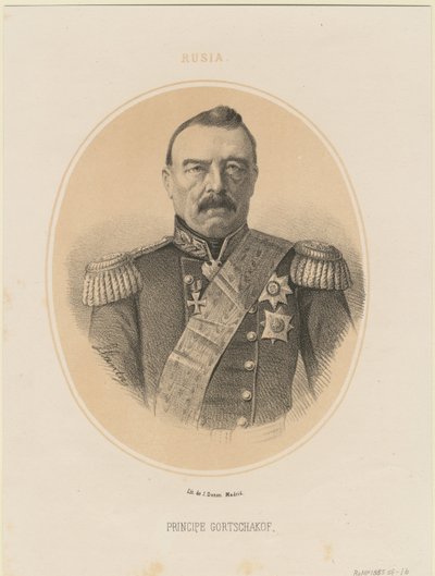 Ritratto del principe Mikhail Dmitrievich Gorchakov 1795-1861, 1865 da Jacques Francois Gauderique Llanta