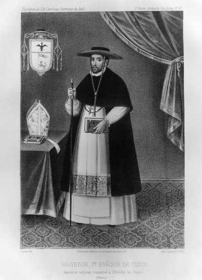 Vincente de Valverde, primo Vescovo di Cuzco, 1852 da Jacques Francois Gauderique Llanta