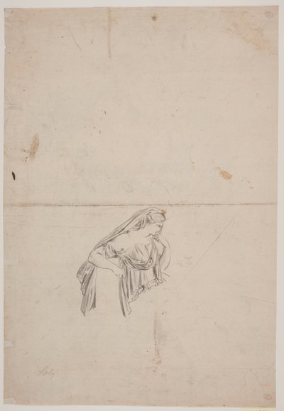 Studio per figura femminile in lutto da Jacques Francois Joseph Saly
