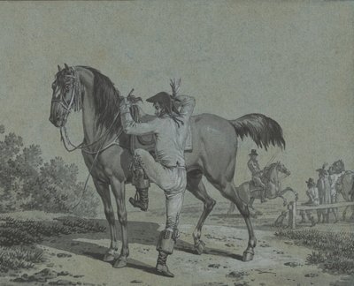 Uomo che monta un cavallo da Jacques Francois Joseph Swebach