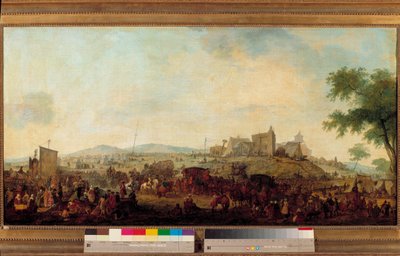 Veduta del campo di manovre militari stabilito sotto il comando del Principe di Condé vicino a Saint Omer dal 5 agosto al 25 settembre 1788. Questo è Louis V Joseph de Bourbon-Condé (1736-1818) da Jacques Francois Joseph Swebach
