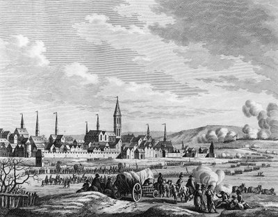 Guerra della Rivoluzione francese e movimenti antirivoluzionari: in Olanda, passaggio del fiume Waal sul ghiaccio il 14 gennaio da Jacques Francois Joseph Swebach