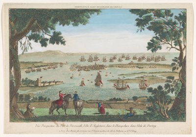 Veduta del porto di Portsmouth da Jacques Gabriel Huquier
