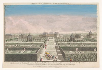Veduta del giardino della villa della contessa di Bestoucheff nei dintorni di San Pietroburgo da Jacques Gabriel Huquier