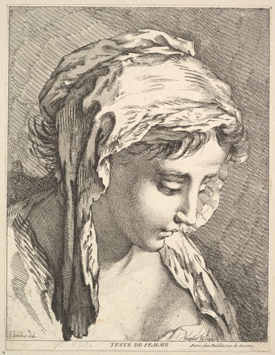Testa di una donna da Jacques Gabriel Huquier