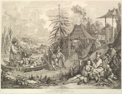 La pesca cinese, da Chinoiseries, dopo il 1743 da Jacques Gabriel Huquier