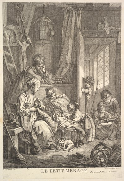 La piccola famiglia, metà-fine XVIII secolo da Jacques Gabriel Huquier