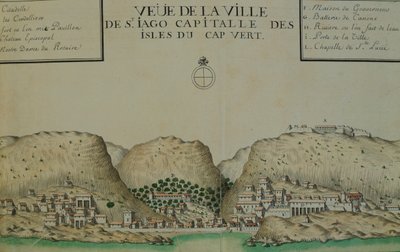 La città di Saint Jago (Santiago) a Capo Verde da Jacques Gouin de Beauchesne