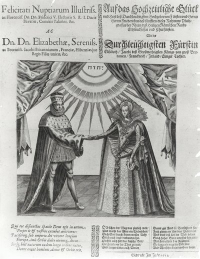 Un foglio volante sul matrimonio di Federico V, Elettore Palatino, e la Principessa Elisabetta d