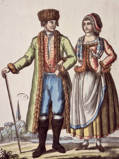 Coppia di Praga, incisione di Jacques Grasset de Saint-Sauveur (1757-1810) da Jacques Grasset de Saint Sauveur