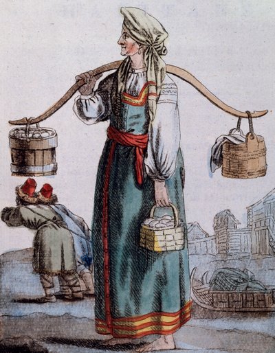 Venditore di uova a San Pietroburgo da Jacques Grasset de Saint Sauveur
