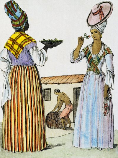 Fioristi a Santo Domingo, incisione a colori da un disegno di Labrousse, da Encyclopedie des Voyages da Jacques Grasset de Saint Sauveur