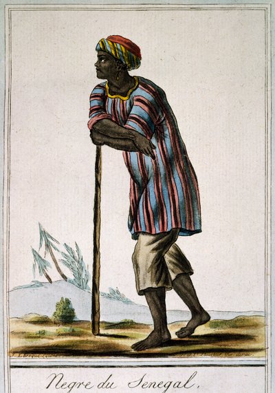 Negro di Senega, incisione a colori da Encyclopedie des Voyages da Jacques Grasset de Saint Sauveur