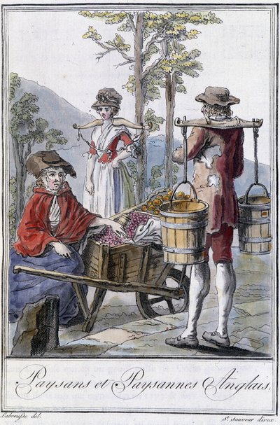 Contadini inglesi - in "Enciclopedia dei viaggi" di Grasset St Sauveur, ed. 1796 da Jacques Grasset de Saint Sauveur
