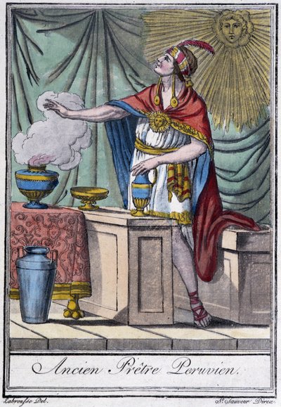 Ex sacerdote peruviano (inca) - in "Encyclopedia of Travels" di J. Grasset-Saint-Sauveur, Parigi da Jacques Grasset de Saint Sauveur