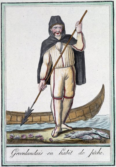 Groenlandesi in abito da pesca da Jacques Grasset de Saint Sauveur