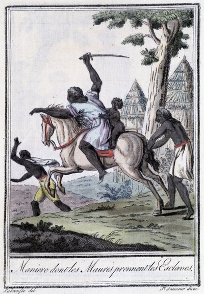 Gestione con cui i Mori prendono schiavi - in "Enciclopedia dei viaggi" di Grasset Saint Sauveur, ed. Parigi 1796 da Jacques Grasset de Saint Sauveur
