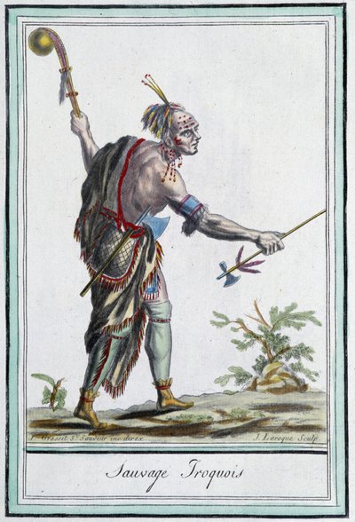 Selvaggio irochese - in "Enciclopedia dei viaggi" di Grasset St Sauveur, Parigi da Jacques Grasset de Saint Sauveur