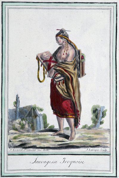 Selvaggia irochese - in "Enciclopedia dei viaggi" di Grasset St Sauveur, Parigi da Jacques Grasset de Saint Sauveur