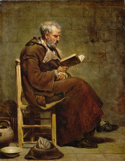 Un vecchio seduto che legge, prima del 1797 da Jacques Henri Sablet