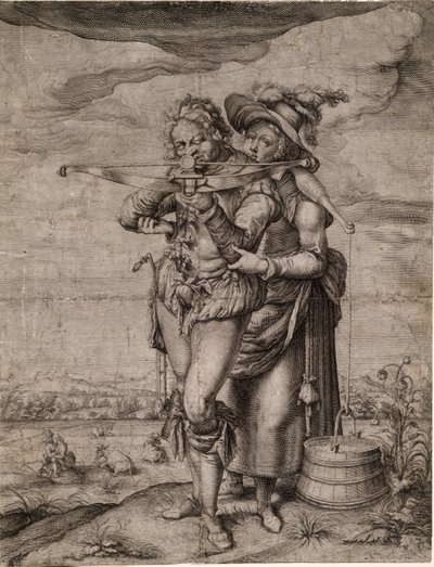 Il balestriere e la lattaia da Jacques II de Gheyn
