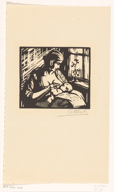 Donna che allatta un bambino da Jacques Jeichienus Ottens (signed by artist)