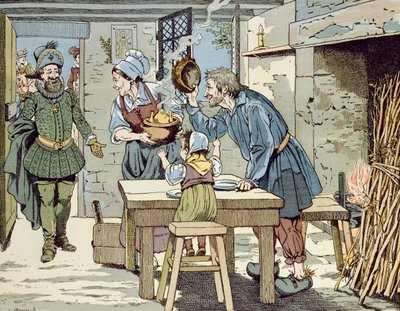 Enrico IV, Re dei Poveri che vuole che tutti i suoi sudditi abbiano un pollo per la cena della domenica, c.1900 da Jacques Marie Gaston Onfray de Breville (Job)