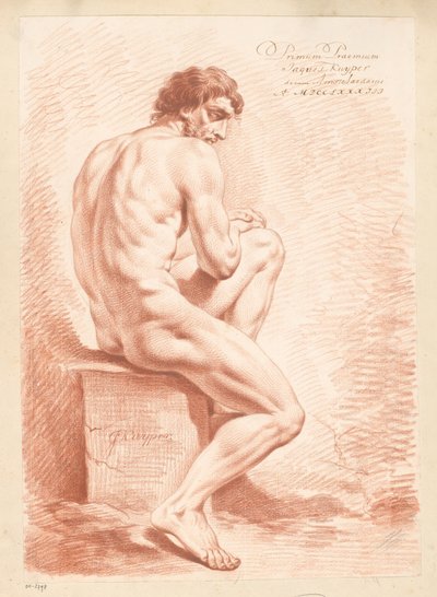 Nudo maschile seduto, visto di schiena (1° premio 1783) da Jacques Kuyper