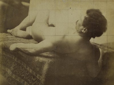 Studio di un modello maschile nudo, sdraiato, nello studio di Jacques de Lalaing da Jacques Lalaing (attributed to)