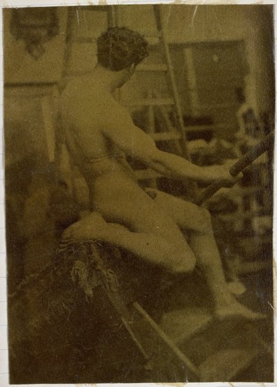 Studio di un modello maschile nudo, visto di schiena, nello studio di Jacques de Lalaing da Jacques Lalaing (attributed to)