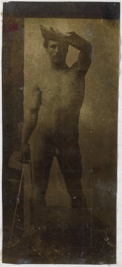 Studio di un modello maschile nudo, in piedi e visto di fronte, nello studio di Jacques de Lalaing da Jacques Lalaing (attributed to)