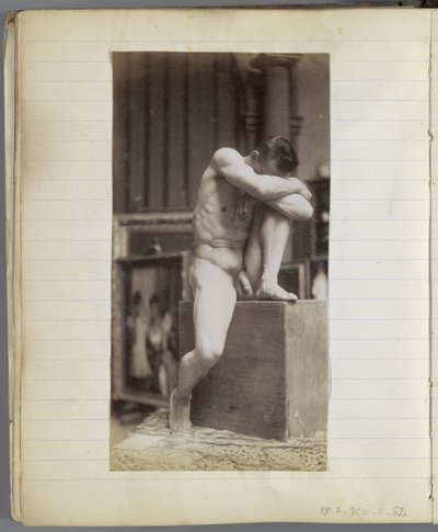 Studio di un modello maschile nudo seduto nello studio di Jacques de Lalaing da Jacques Lalaing (attributed to)
