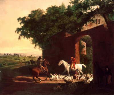 Partenza per la caccia a Brocket Hall da Jacques Laurent Agasse