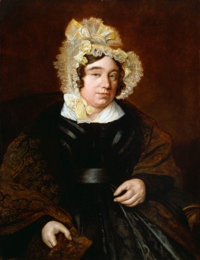 Ritratto della signora Edward Cross, seduta a mezza lunghezza in un vestito di raso scuro con uno scialle paisley da Jacques Laurent Agasse