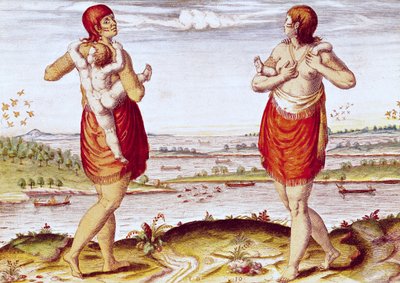 Come le donne di Dasamonquepeuc portano i loro bambini, da 