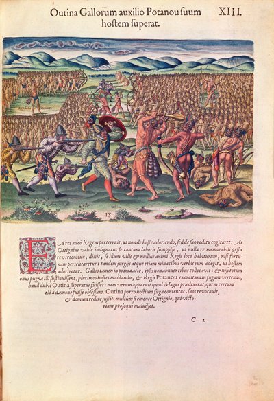 I francesi aiutano gli indiani in battaglia, da 