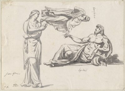 Un dio del fiume e due sculture classiche da Jacques Louis David