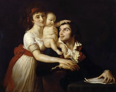 Camille Desmoulins con sua moglie Lucile e il loro figlio da Jacques Louis David