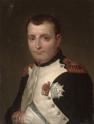 (dettaglio) di Napoleone nel suo studio al Palazzo delle Tuileries da Jacques Louis David