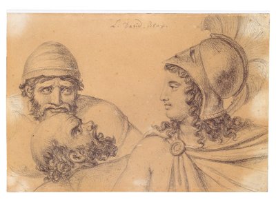 Olandese: Guerriero con elmo e due uomini barbuti Guerriero con elmo e due uomini barbuti da Jacques Louis David