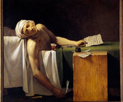 Jean Paul Marat assassinato nella sua vasca da bagno il 13/07/1793 da Jacques Louis David