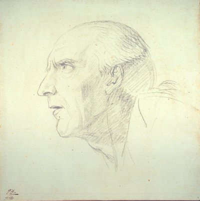 Testa di un vecchio in profilo da Jacques Louis David