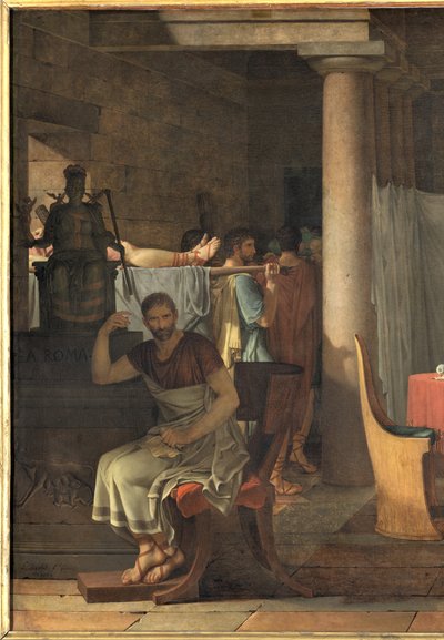 I Littori Portano a Bruto i Corpi dei Suoi Figli, 1789 da Jacques Louis David